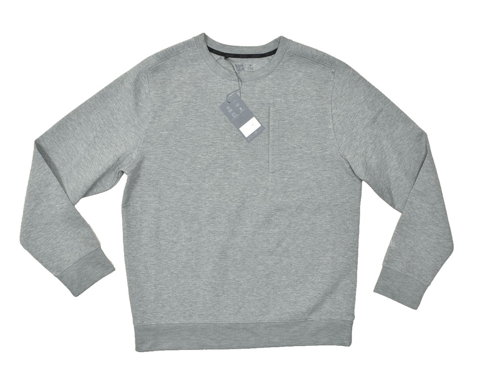 VRST Men's Athletic Crew Neck Sweatshirt Mid-Grey Heather Size M Polyester NEW